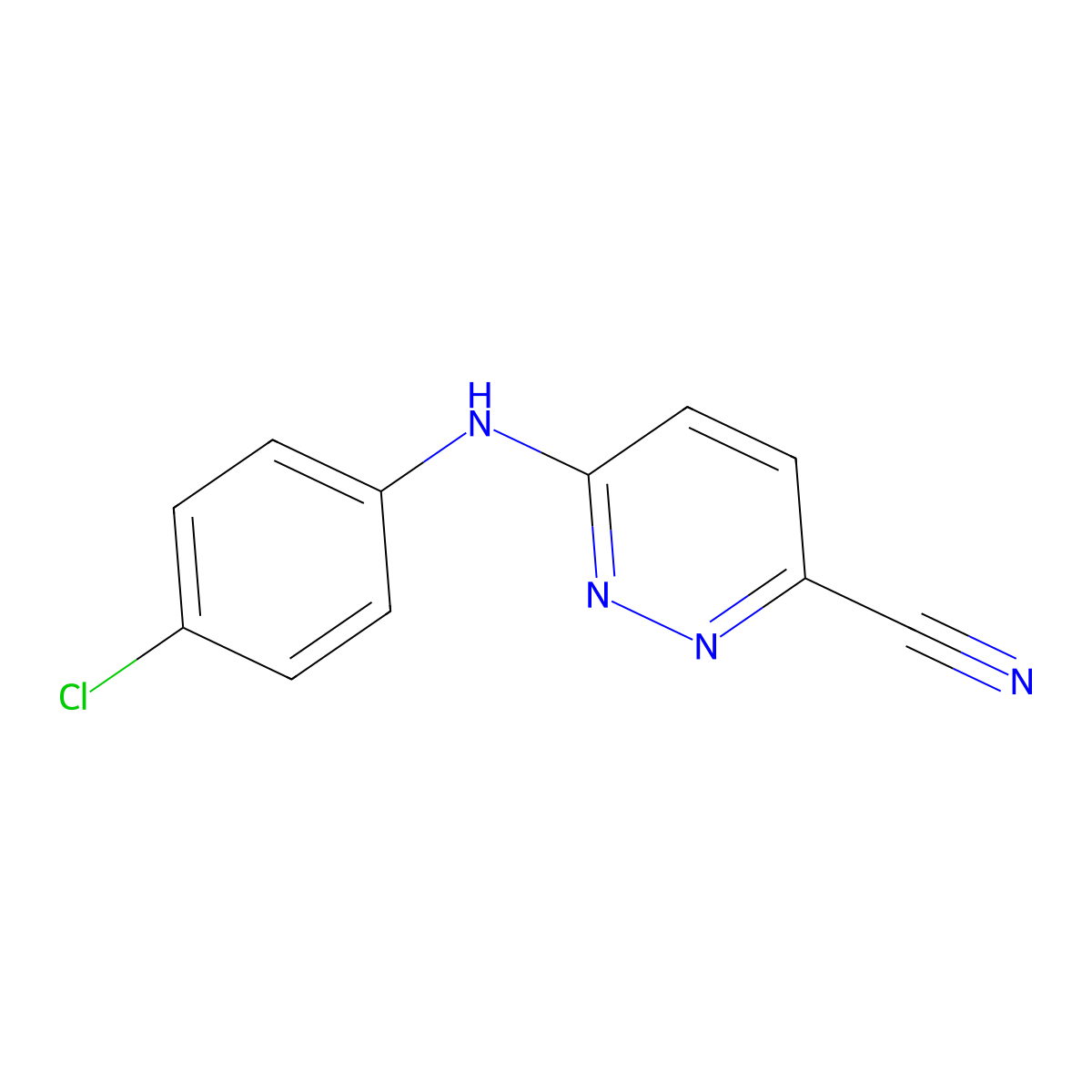 6-[(4-Chlorophenyl)amino]pyridazine-3-carbonitrile molecular structure, CAS 2006063-66-5