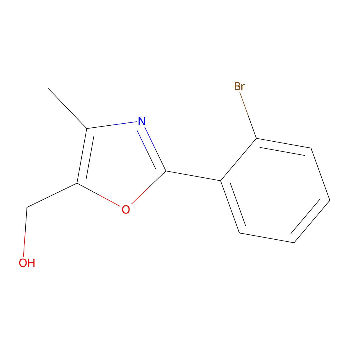 [2-(2-Bromophenyl)-4-methyl-1,3-oxazol-5-yl]methanol molecular structure, CAS 2006086-62-8