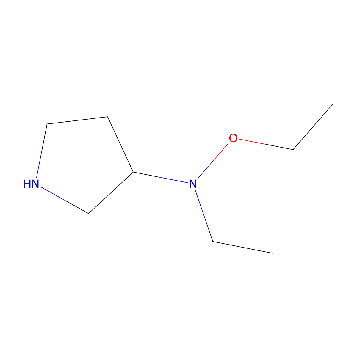 N-ethoxy-N-ethylpyrrolidin-3-amine molecular structure, CAS 2006095-61-8