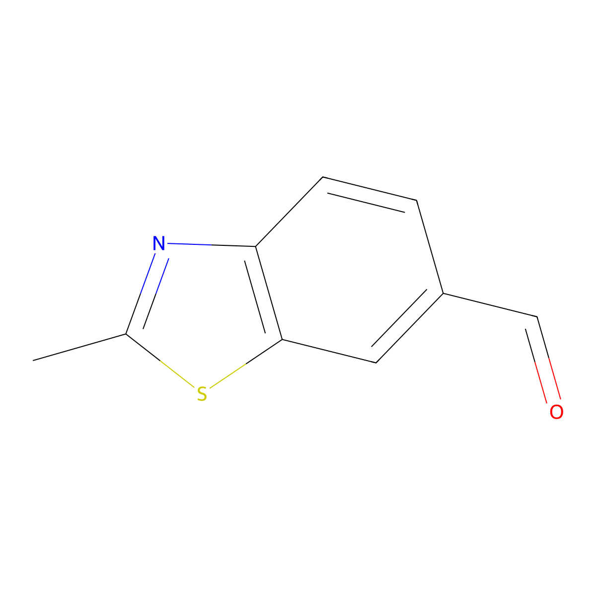 2-Methyl-1,3-benzothiazole-6-carbaldehyde molecular structure, CAS 20061-51-2