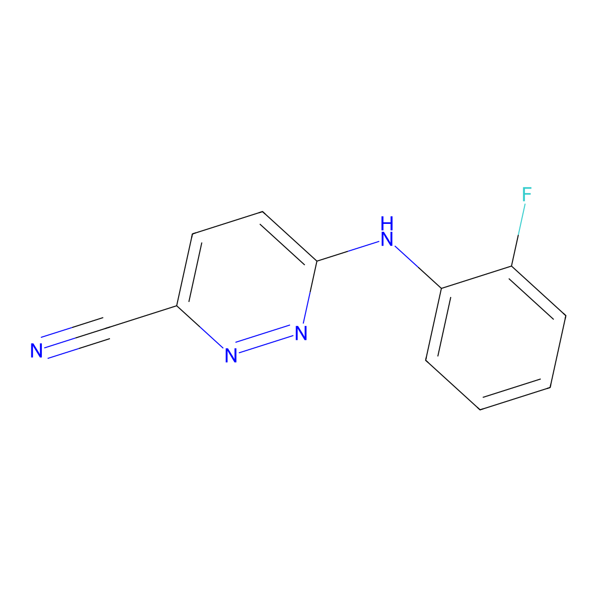6-[(2-Fluorophenyl)amino]pyridazine-3-carbonitrile molecular structure, CAS 2006106-35-8