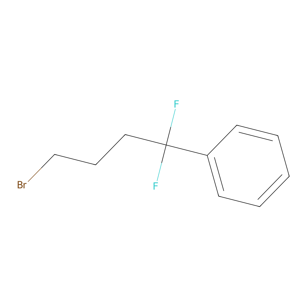 (4-Bromo-1,1-difluorobutyl)benzene molecular structure, CAS 2006130-75-0