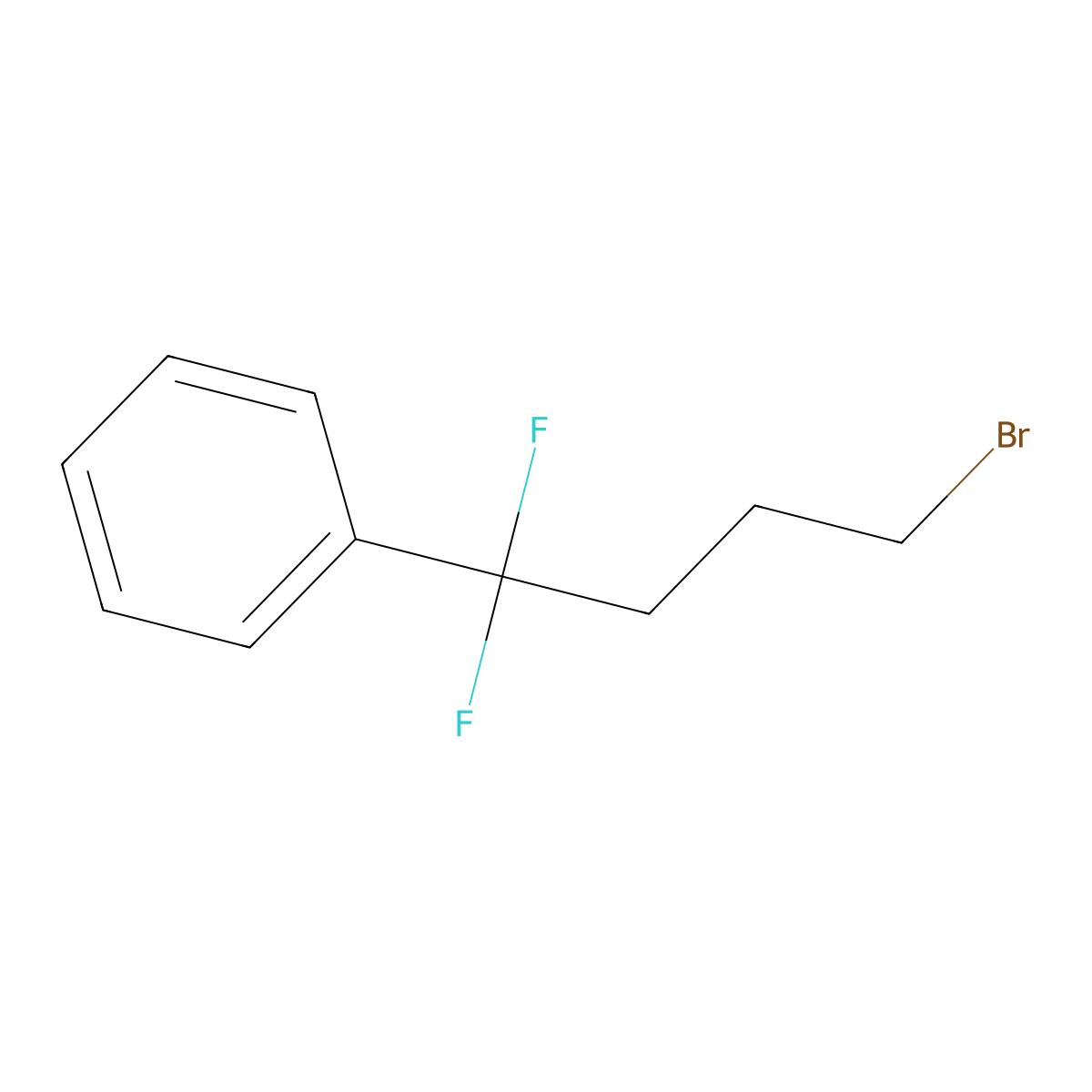 (4-Bromo-1,1-difluorobutyl)benzene molecular structure, CAS 2006130-75-0