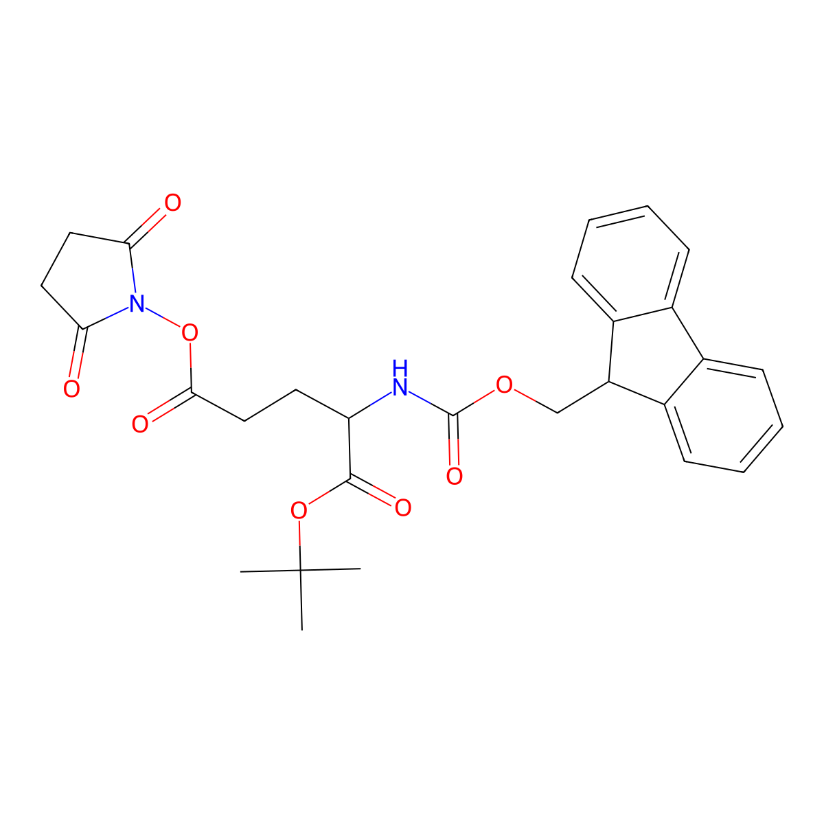 (S)-1-tert-butyl 5-(2,5-dioxopyrrolidin-1-yl) 2-((((9H-fluoren-9-yl)methoxy)carbonyl)amino)pentanedioate molecular structure, CAS 200616-38-2