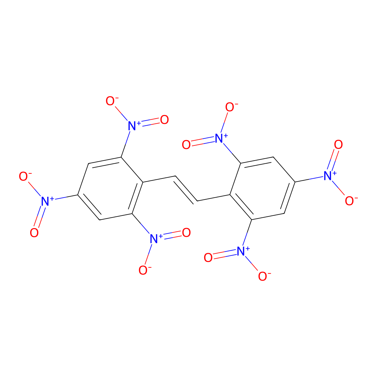 2,2',4,4',6,6'-Hexanitrostilbene molecular structure, CAS 20062-22-0
