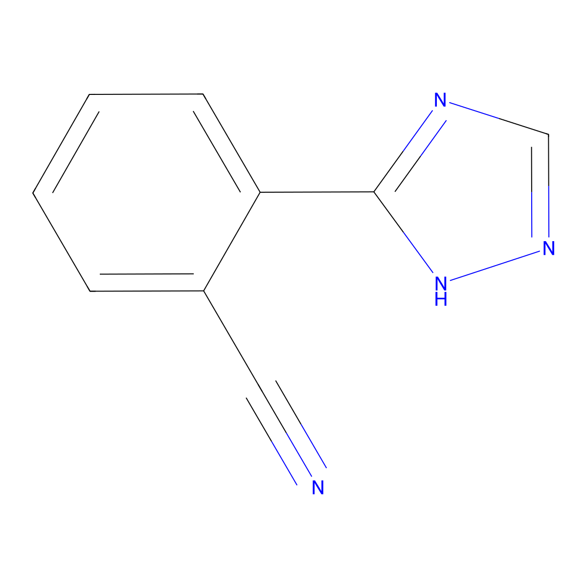 2-(1H-1,2,4-triazol-5-yl)benzonitrile molecular structure, CAS 20062-40-2