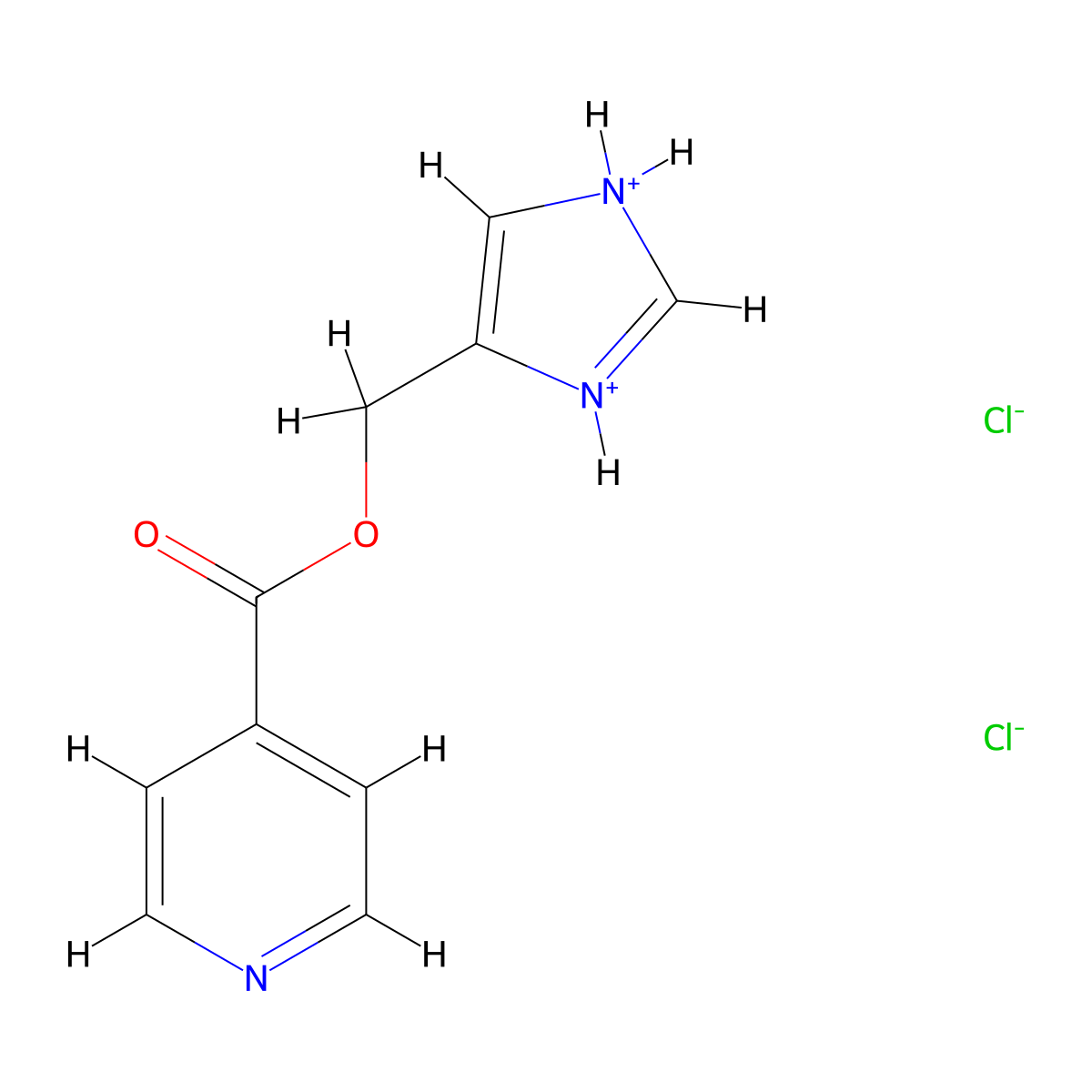 (1H-Imidazol-5-yl)methyl pyridine-4-carboxylate--hydrogen chloride (1/2) molecular structure, CAS 20062-43-5