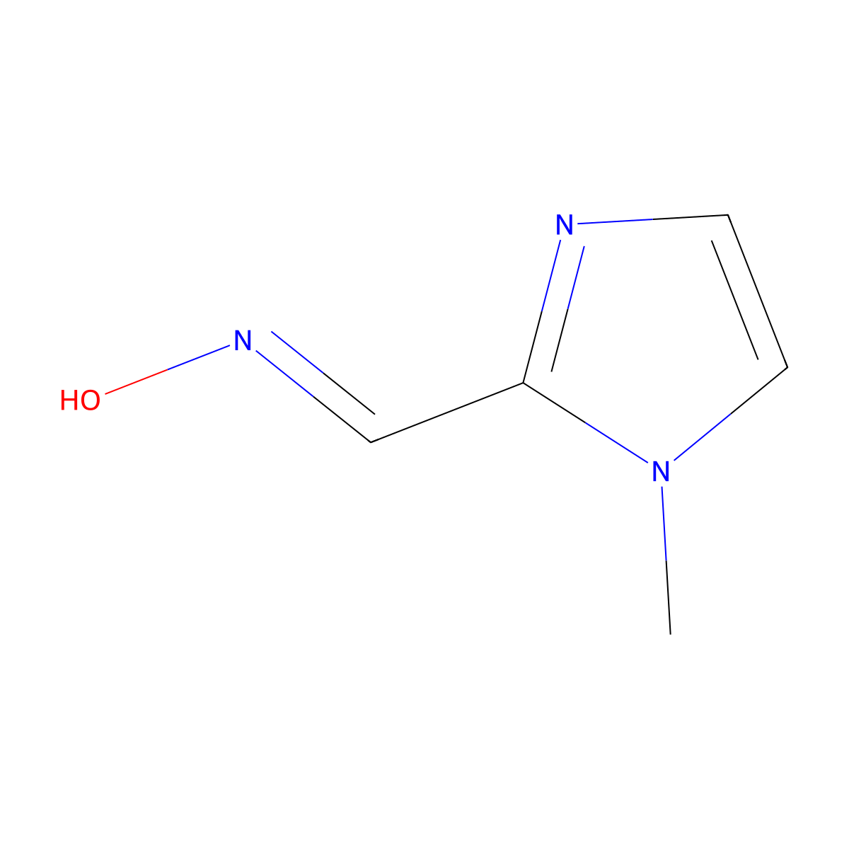 1-Methyl-1H-imidazole-2-carbaldehyde oxime molecular structure, CAS 20062-62-8
