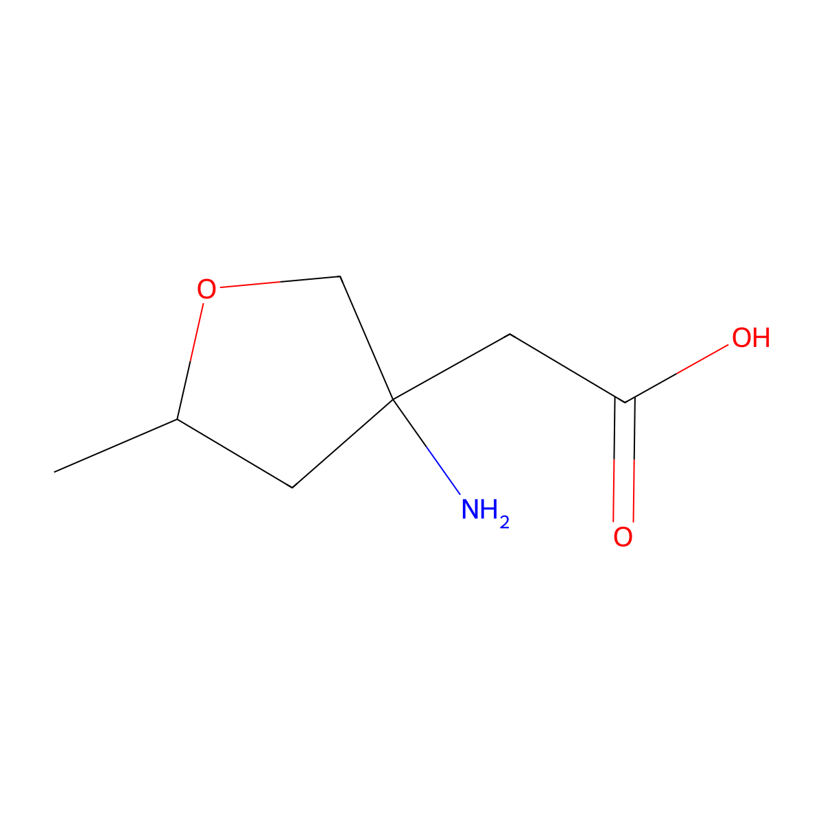 2-(3-Amino-5-methyloxolan-3-yl)acetic acid molecular structure, CAS 2006202-60-2