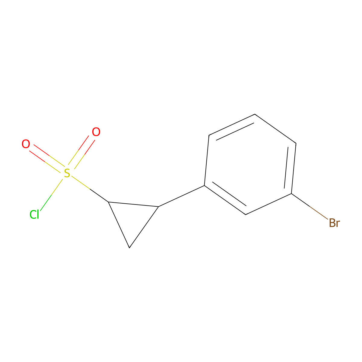 2-(3-Bromophenyl)cyclopropane-1-sulfonyl chloride molecular structure, CAS 2006228-72-2