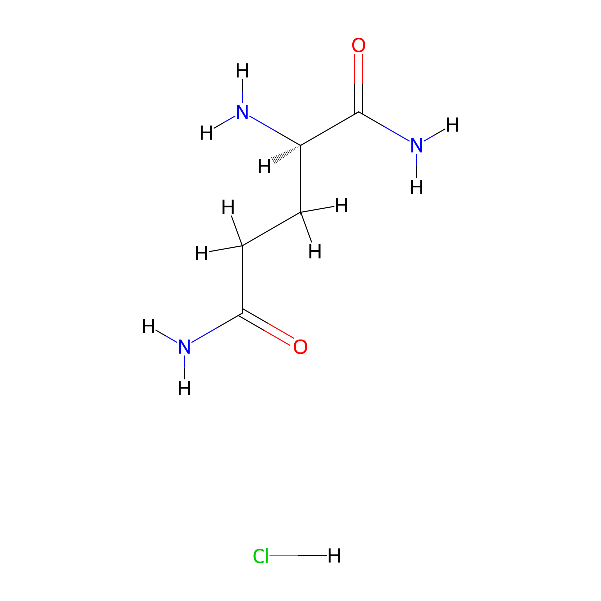 D-glutamine amide hydrochloride molecular structure, CAS 200624-59-5