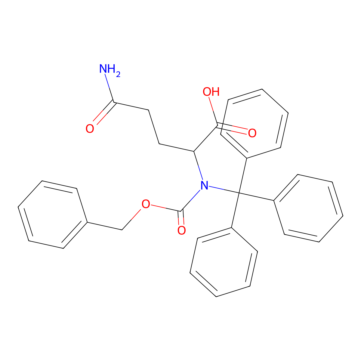 (R)-5-Amino-2-(((benzyloxy)carbonyl)(trityl)amino)-5-oxopentanoic acid molecular structure, CAS 200625-96-3