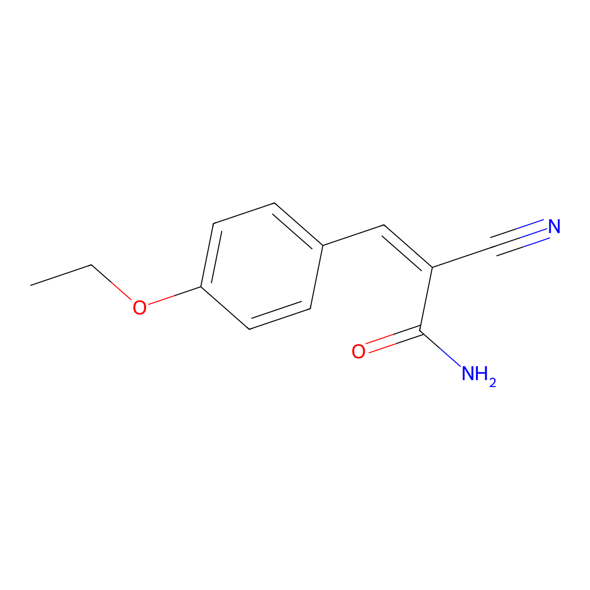2-Cyano-3-(4-ethoxyphenyl)prop-2-enamide molecular structure, CAS 200626-22-8