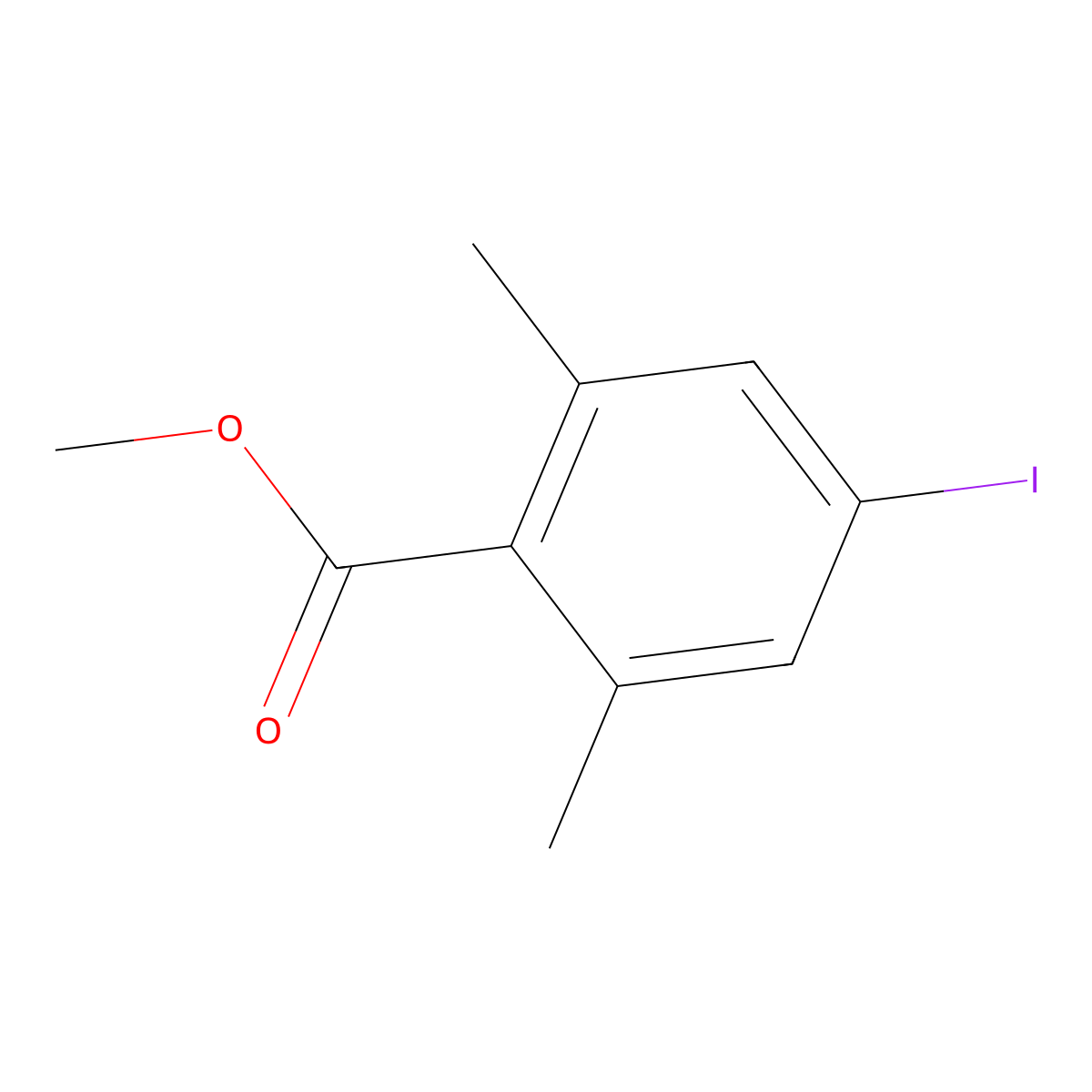 Benzoic acid, 4-iodo-2,6-dimethyl-, methyl ester molecular structure, CAS 200627-65-2