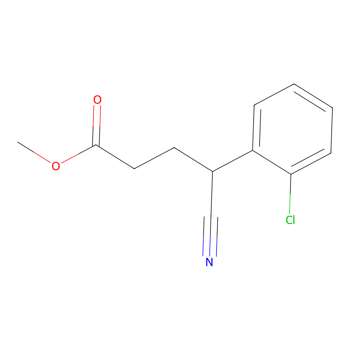 Methyl 4-(2-Chlorophenyl)-4-cyanobutyrate molecular structure, CAS 2006276-81-7