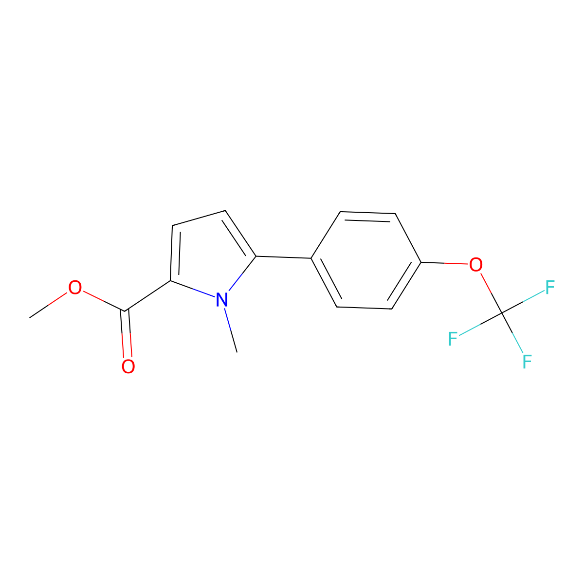 Methyl 1-Methyl-5-[4-(trifluoromethoxy)phenyl]pyrrole-2-carboxylate molecular structure, CAS 2006276-88-4