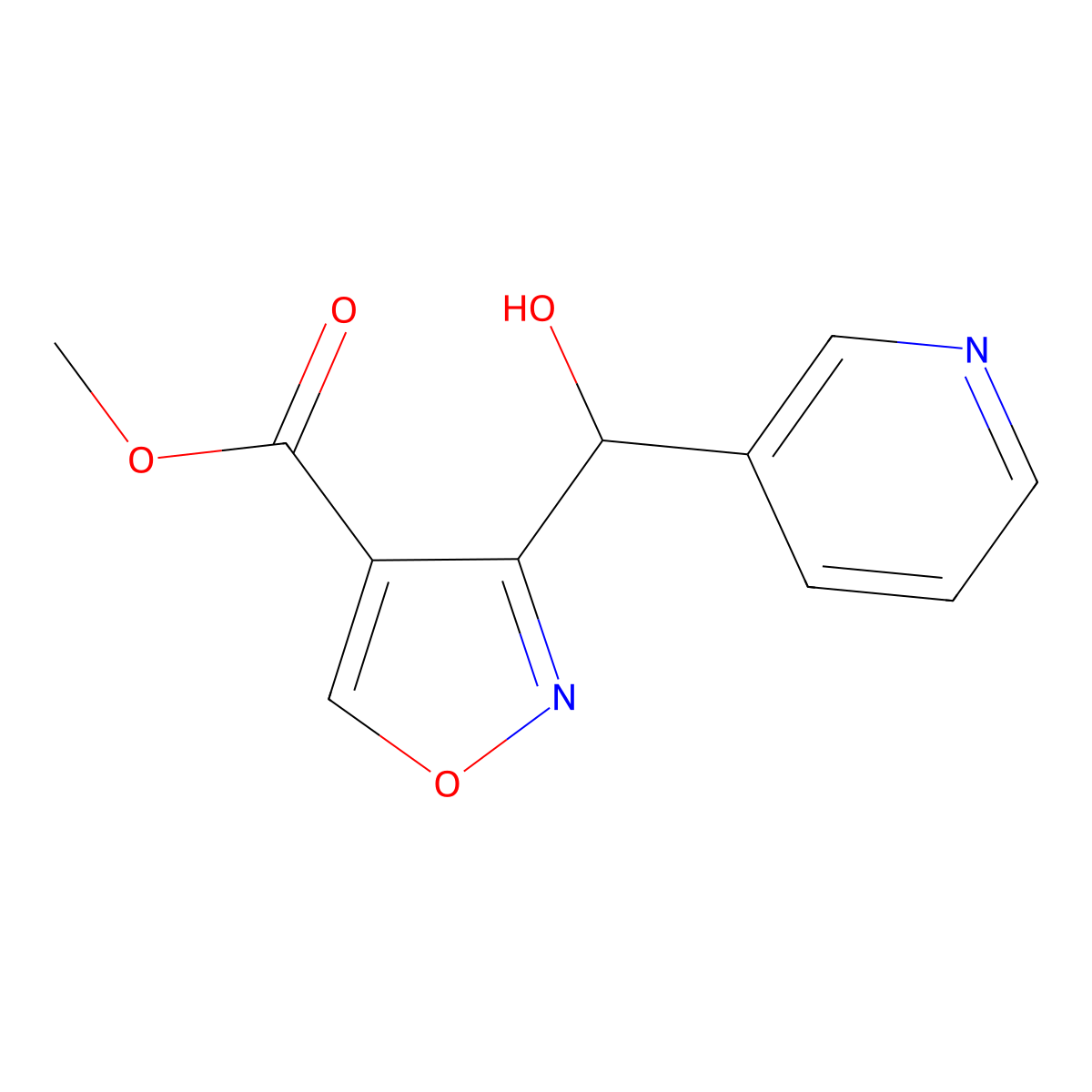 Methyl 3-[Hydroxy(3-pyridyl)methyl]isoxazole-4-carboxylate molecular structure, CAS 2006276-92-0