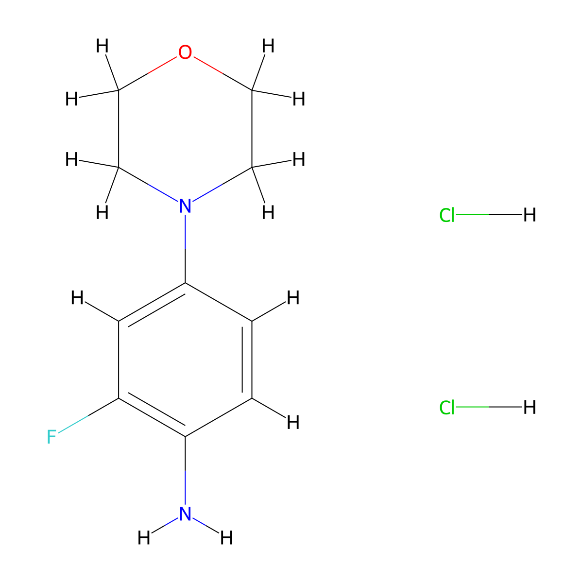 2-Fluoro-4-morpholinoaniline dihydrochloride molecular structure, CAS 2006276-93-1