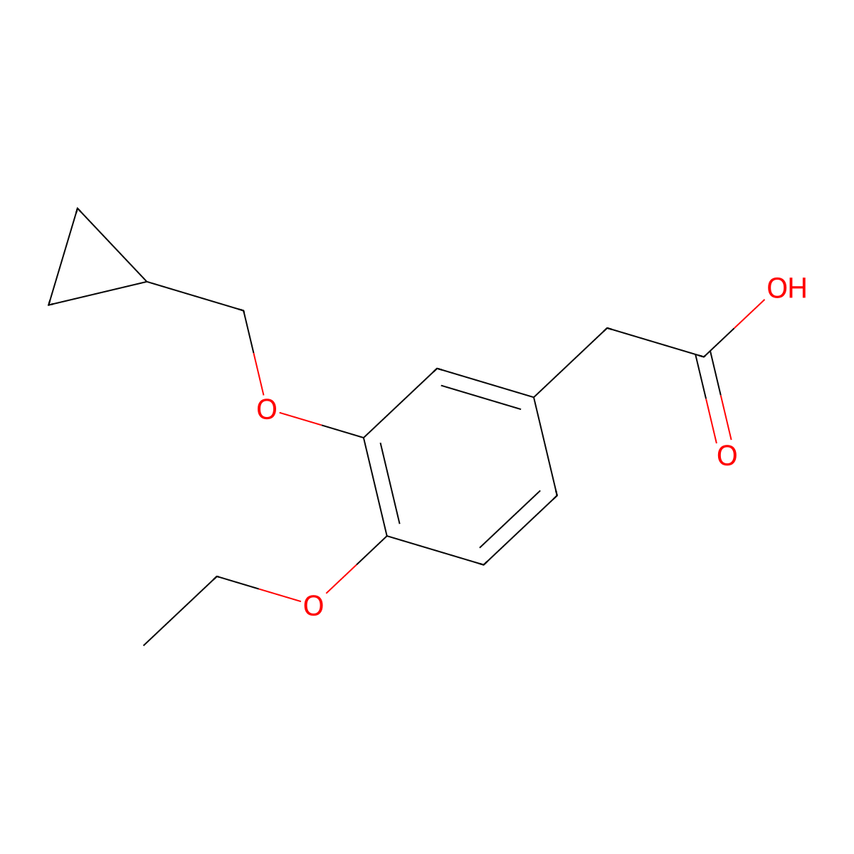 2-[3-(Cyclopropylmethoxy)-4-ethoxyphenyl]acetic Acid molecular structure, CAS 2006277-02-5