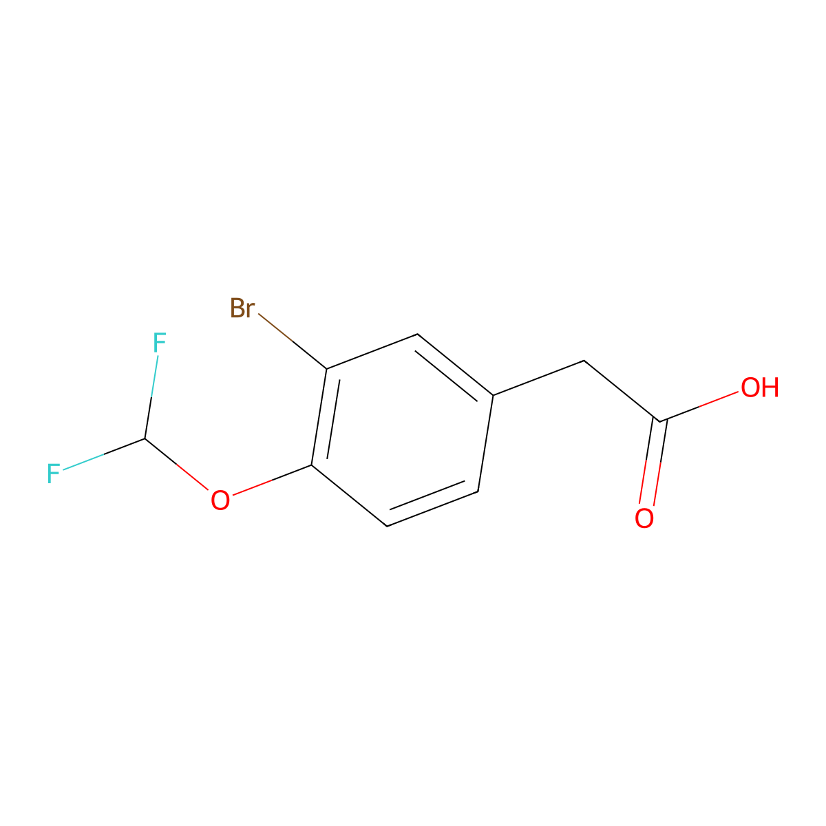 3-Bromo-4-(difluoromethoxy)phenylacetic Acid molecular structure, CAS 2006277-18-3