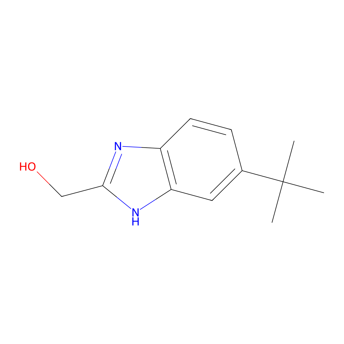 2-(Hydroxymethyl)-5-(tert-butyl)benzimidazole molecular structure, CAS 2006277-24-1