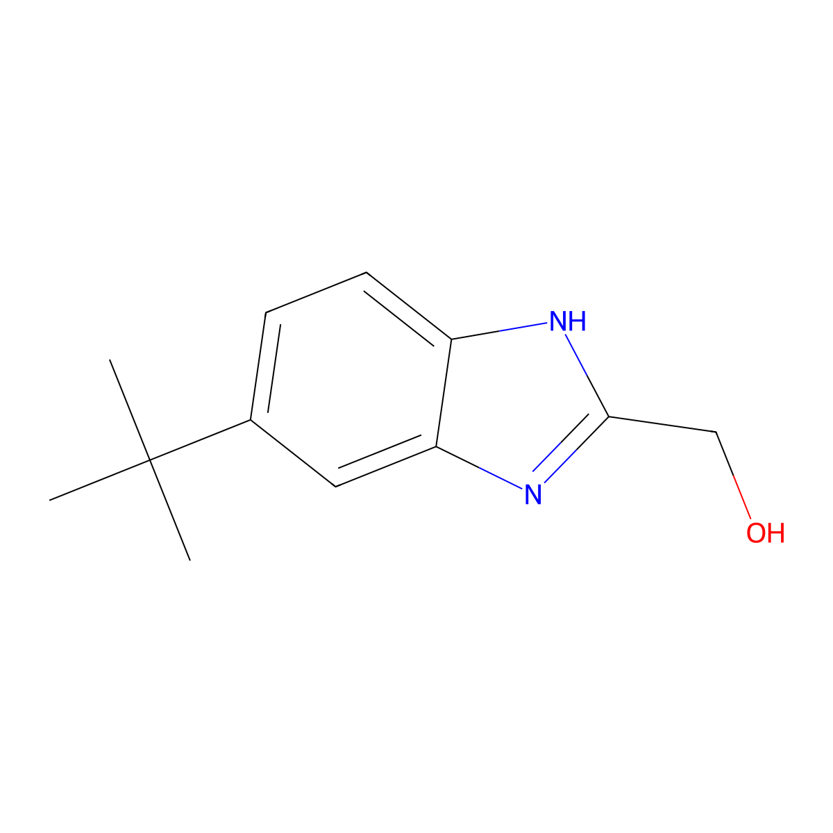 2-(Hydroxymethyl)-5-(tert-butyl)benzimidazole molecular structure, CAS 2006277-24-1