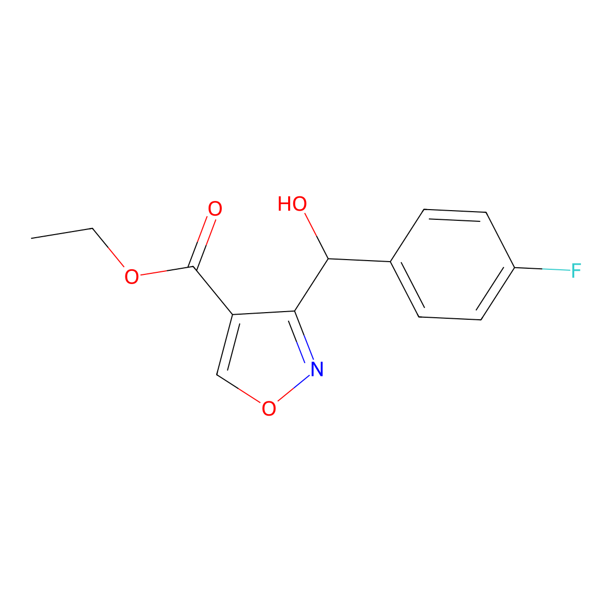 Ethyl 3-[(4-Fluorophenyl)(hydroxy)methyl]isoxazole-4-carboxylate molecular structure, CAS 2006277-28-5