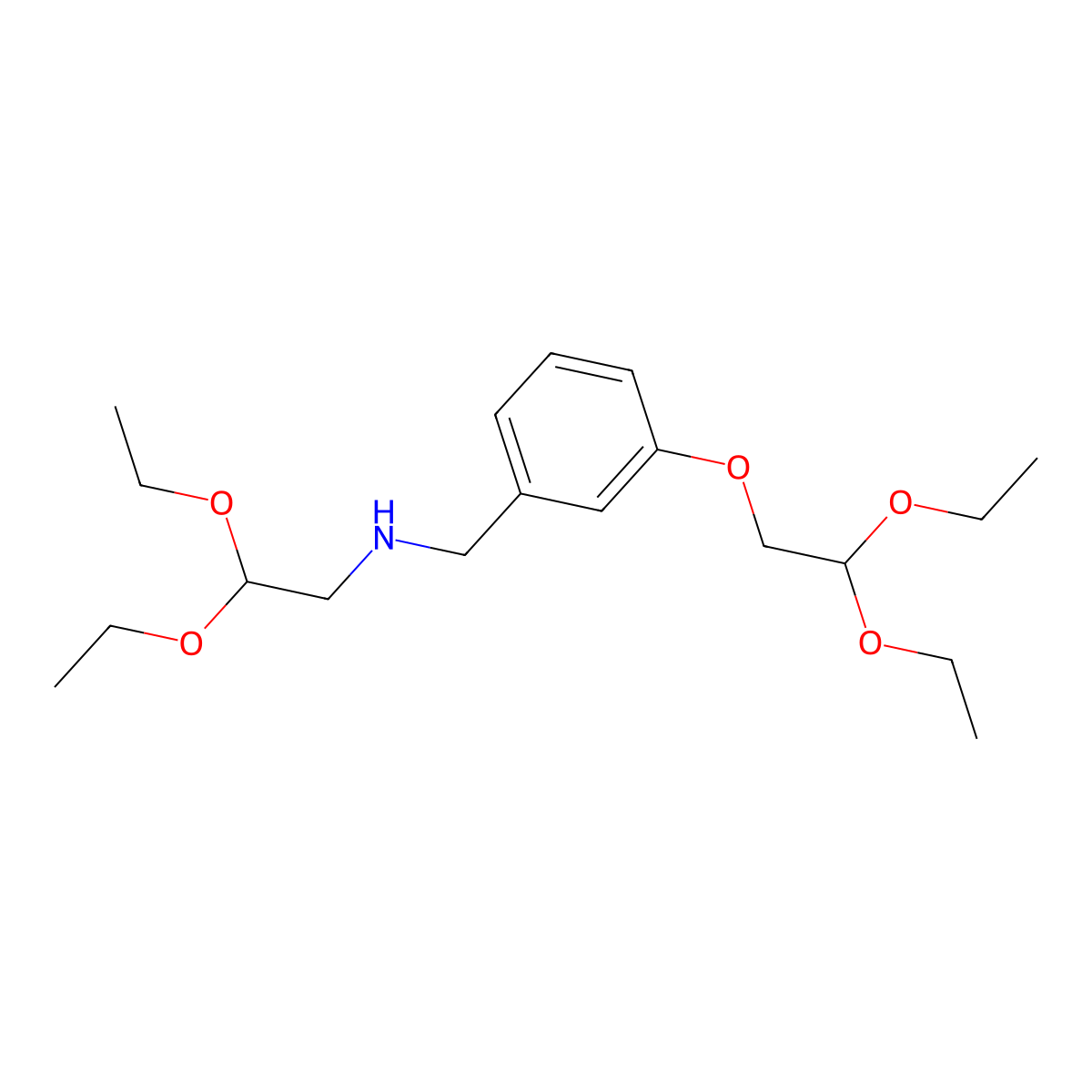 N-[3-(2,2-Diethoxyethoxy)benzyl]-2,2-diethoxyethylamine molecular structure, CAS 2006277-32-1