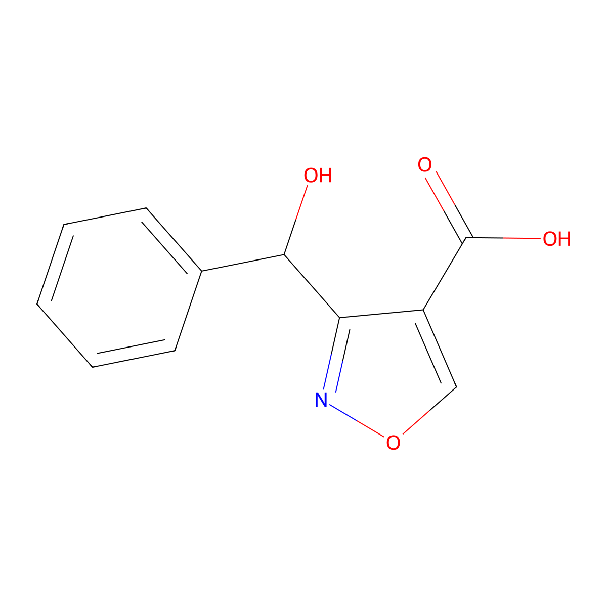 3-[Hydroxy(phenyl)methyl]isoxazole-4-carboxylic Acid molecular structure, CAS 2006277-34-3