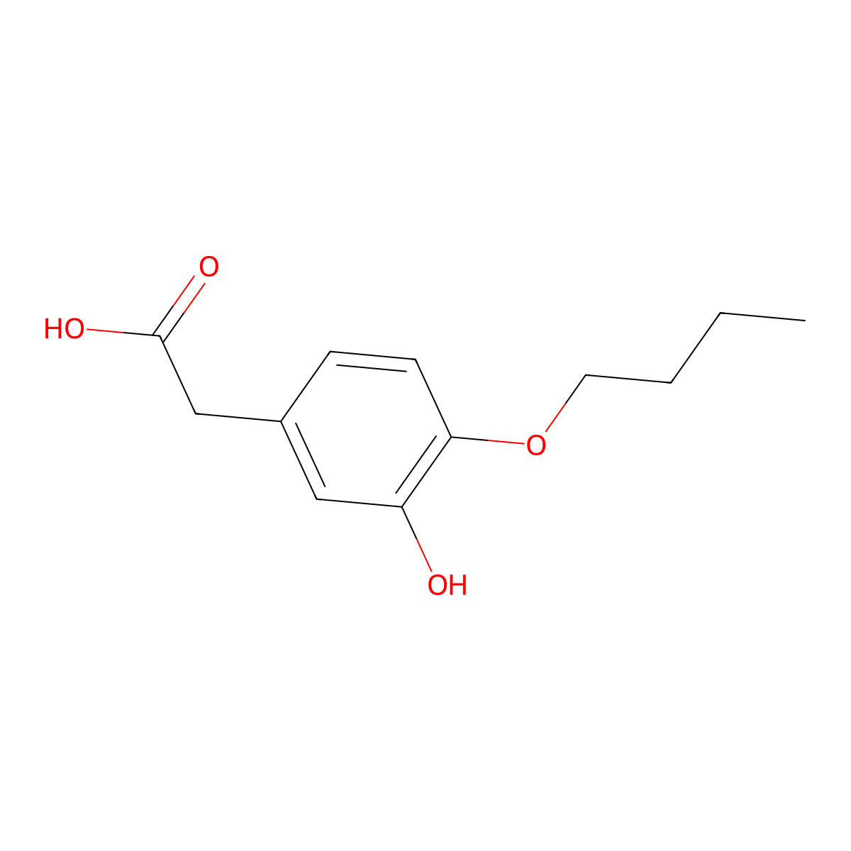 4-Butoxy-3-hydroxyphenylacetic Acid molecular structure, CAS 2006277-38-7