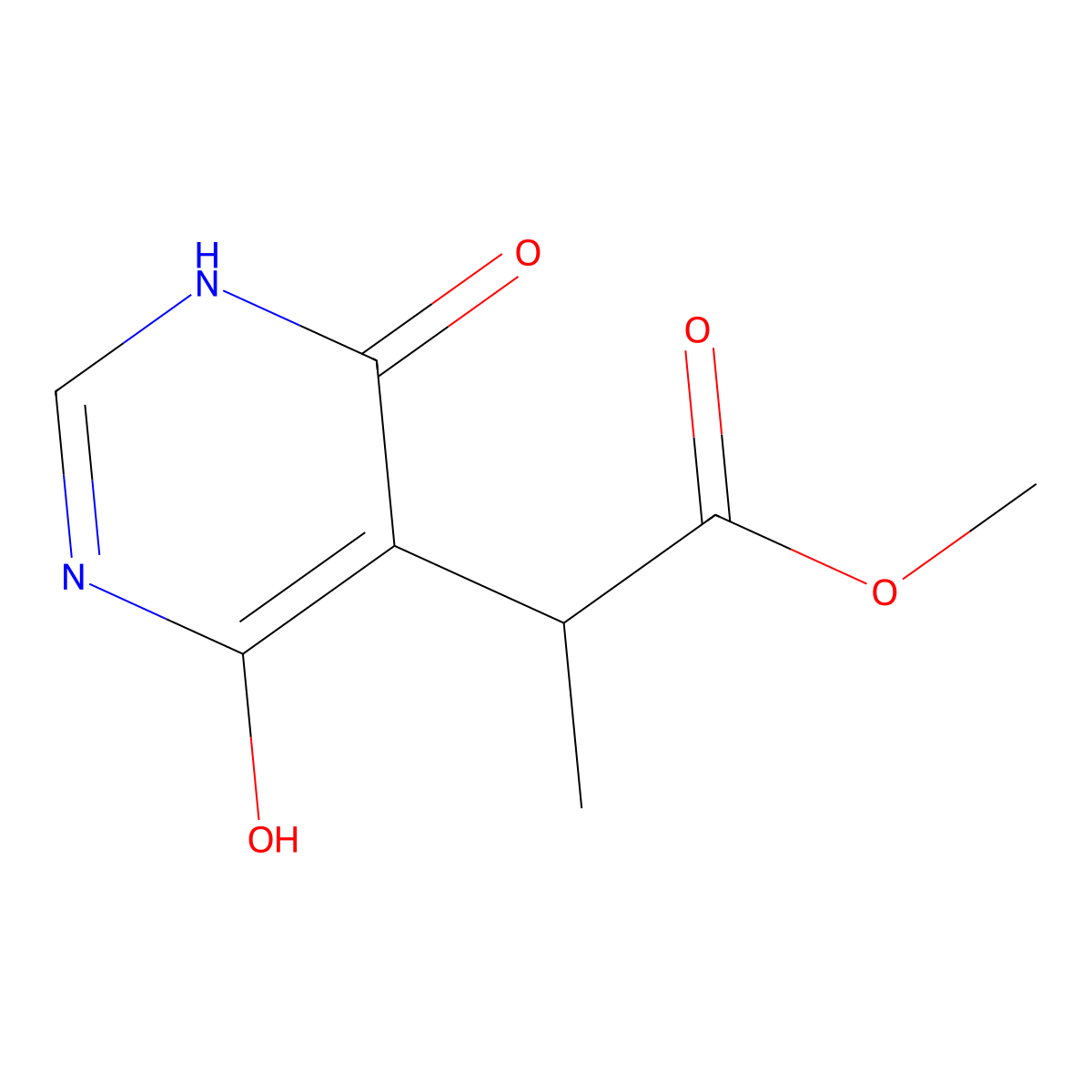 Methyl 2-(4,6-Dihydroxy-5-pyrimidinyl)propanoate molecular structure, CAS 2006277-39-8