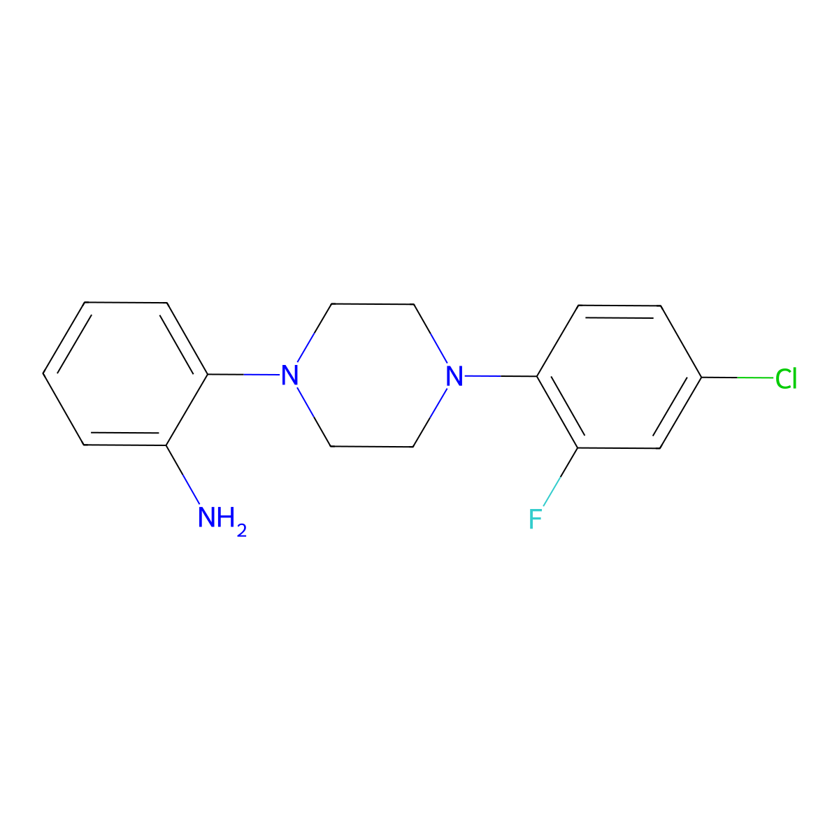 2-[4-(4-Chloro-2-fluorophenyl)-1-piperazinyl]aniline molecular structure, CAS 2006277-40-1