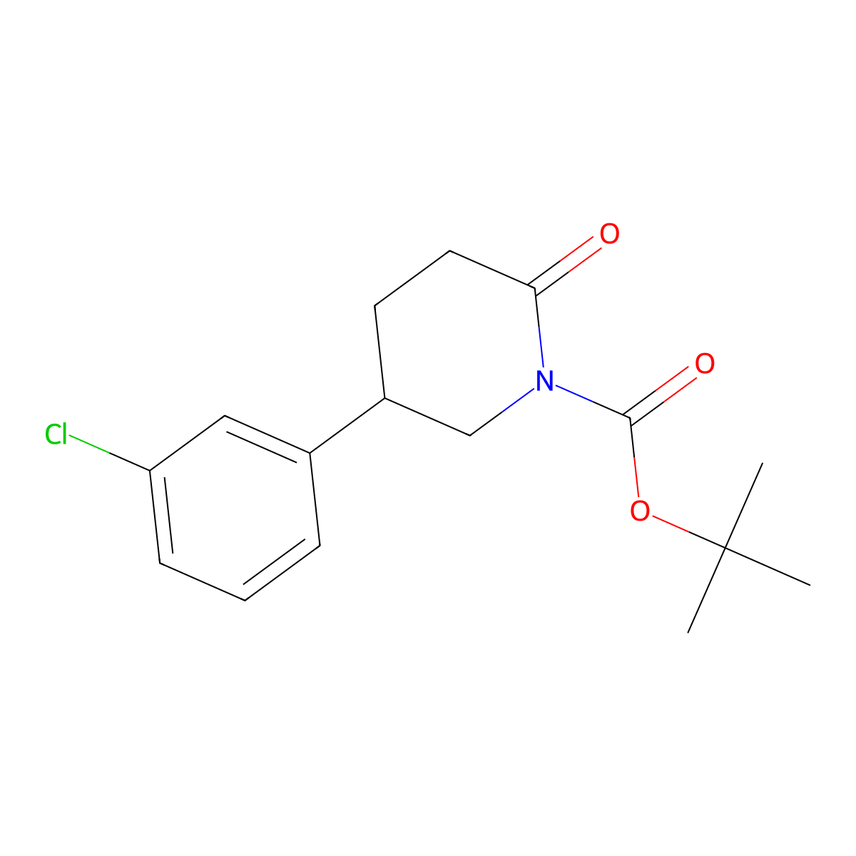 1-Boc-5-(3-chlorophenyl)piperidin-2-one molecular structure, CAS 2006277-50-3