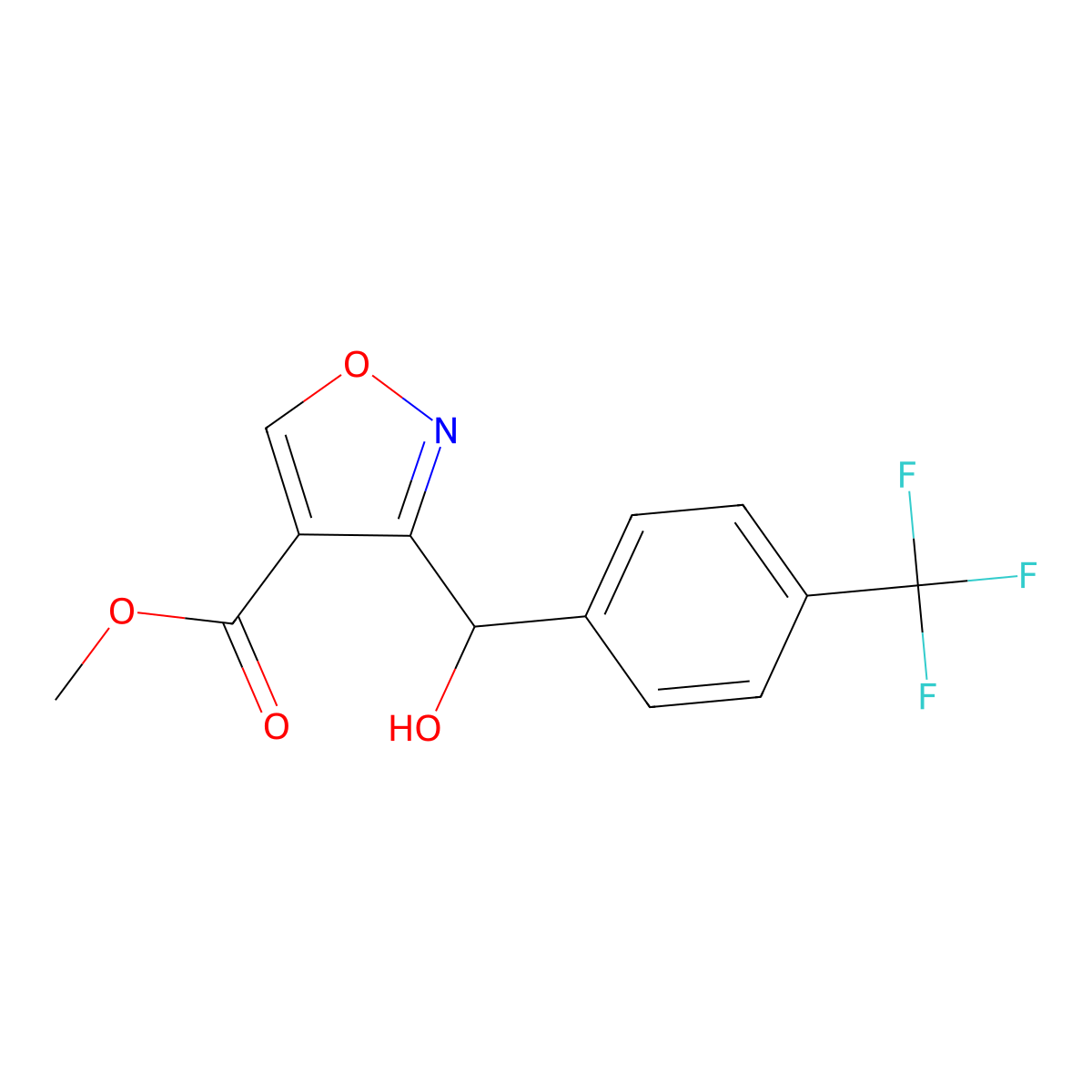 Methyl 3-[Hydroxy[4-(trifluoromethyl)phenyl]methyl]isoxazole-4-carboxylate molecular structure, CAS 2006277-52-5