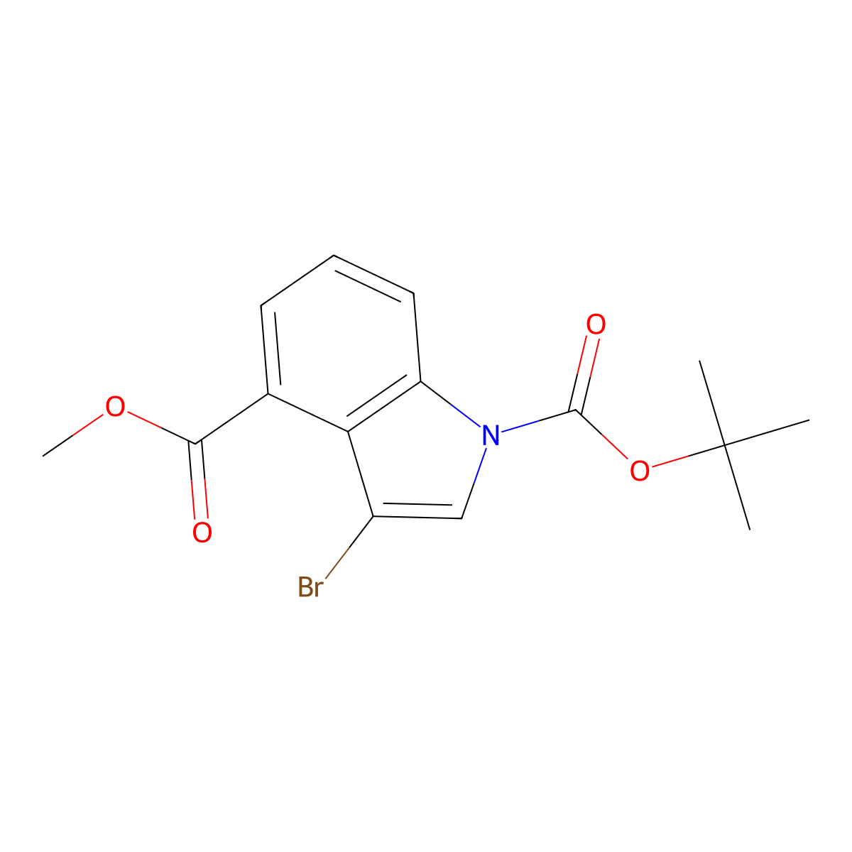 Methyl 1-Boc-3-bromoindole-4-carboxylate molecular structure, CAS 2006277-62-7