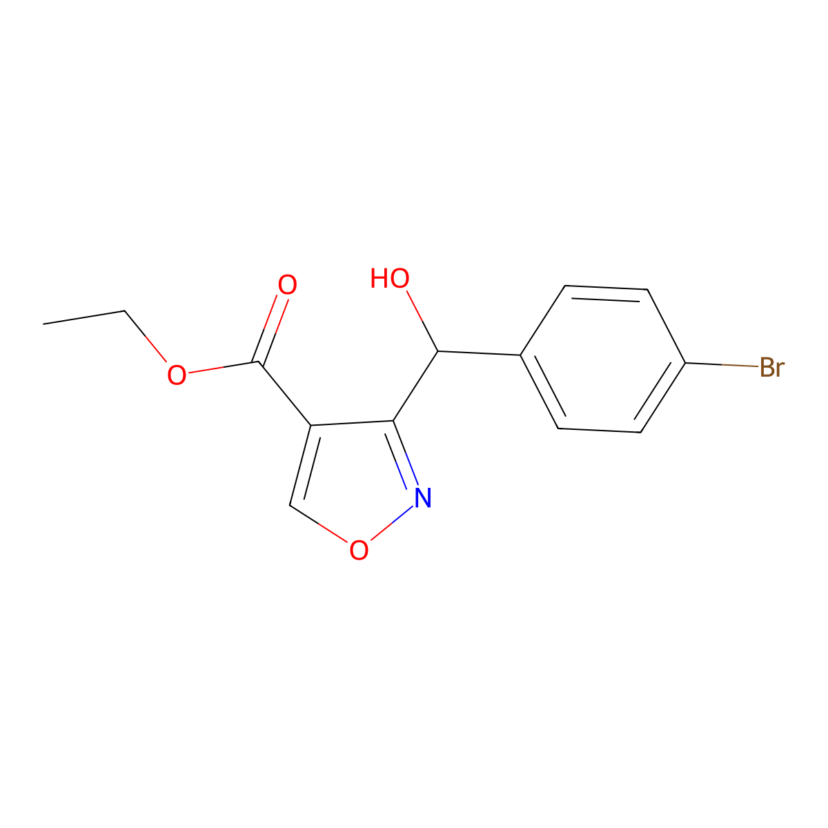 Ethyl 3-[(4-Bromophenyl)(hydroxy)methyl]isoxazole-4-carboxylate molecular structure, CAS 2006277-63-8
