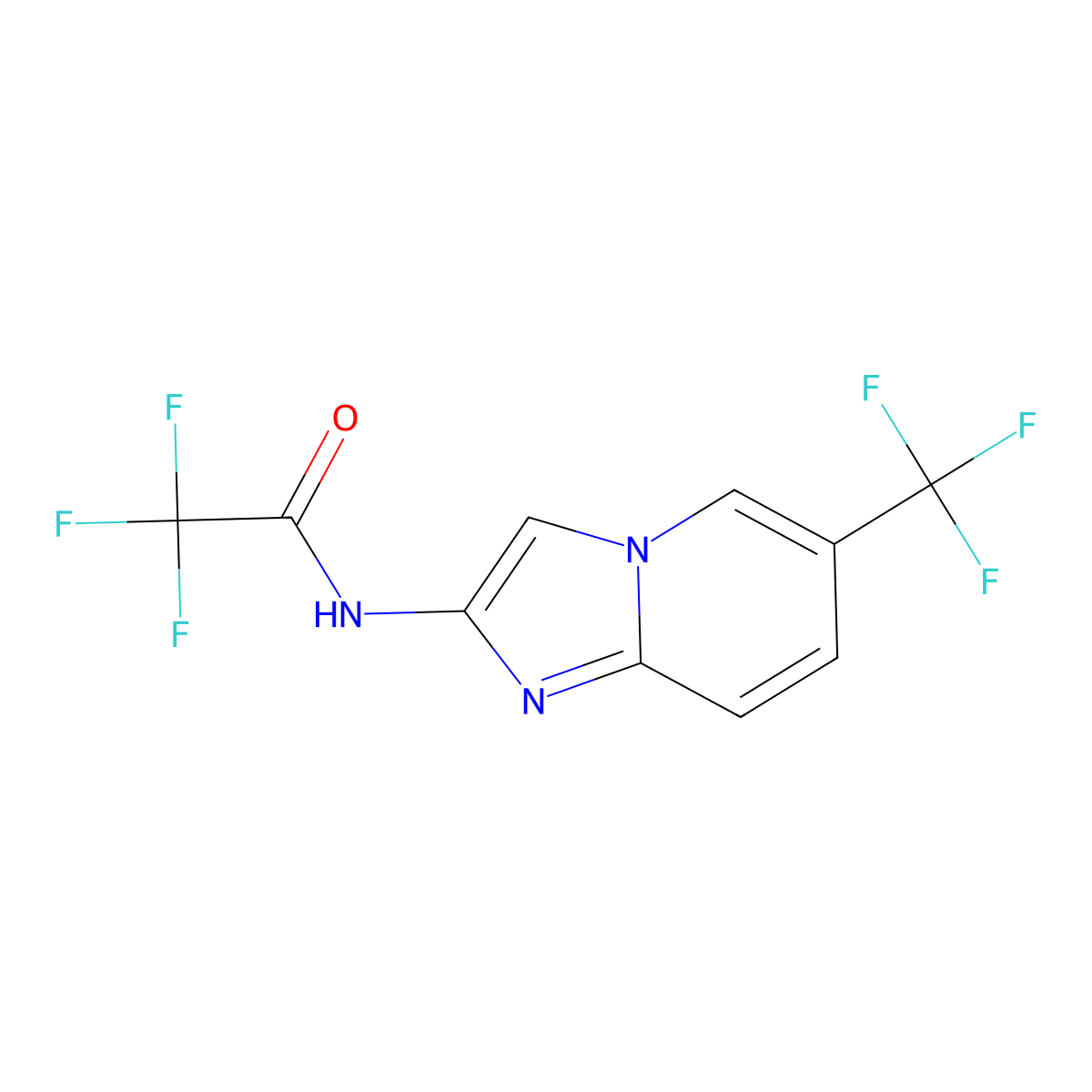 2,2,2-Trifluoro-N-[6-(trifluoromethyl)imidazo[1,2-a]pyridin-2-yl]acetamide molecular structure, CAS 2006277-65-0