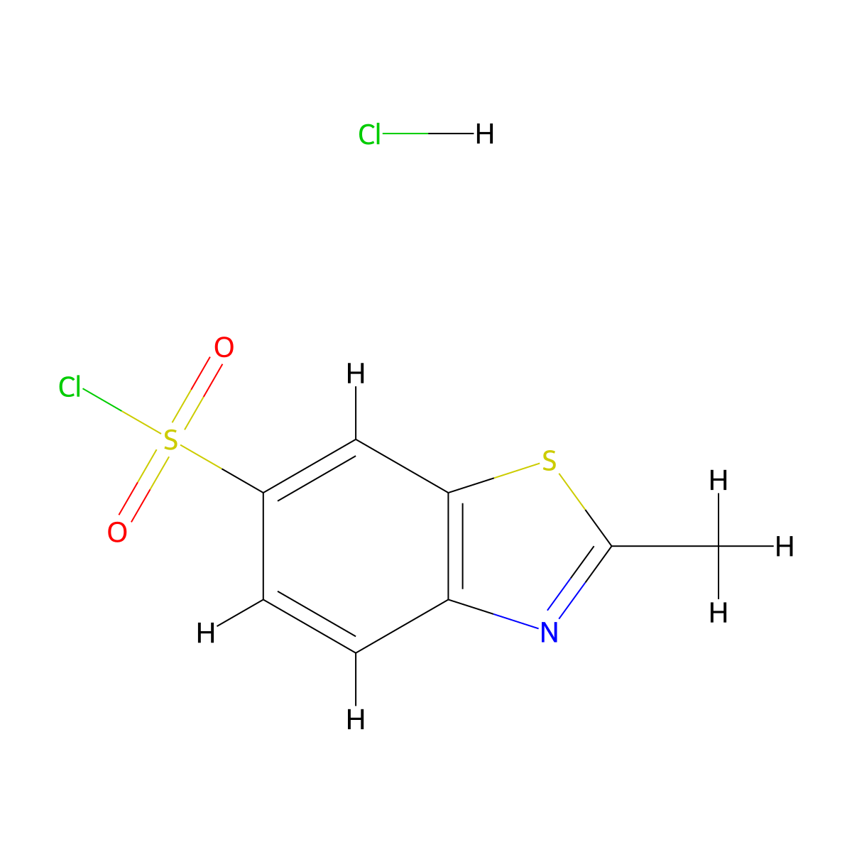 2-Methylbenzothiazole-6-sulfonyl Chloride Hydrochloride molecular structure, CAS 2006277-66-1