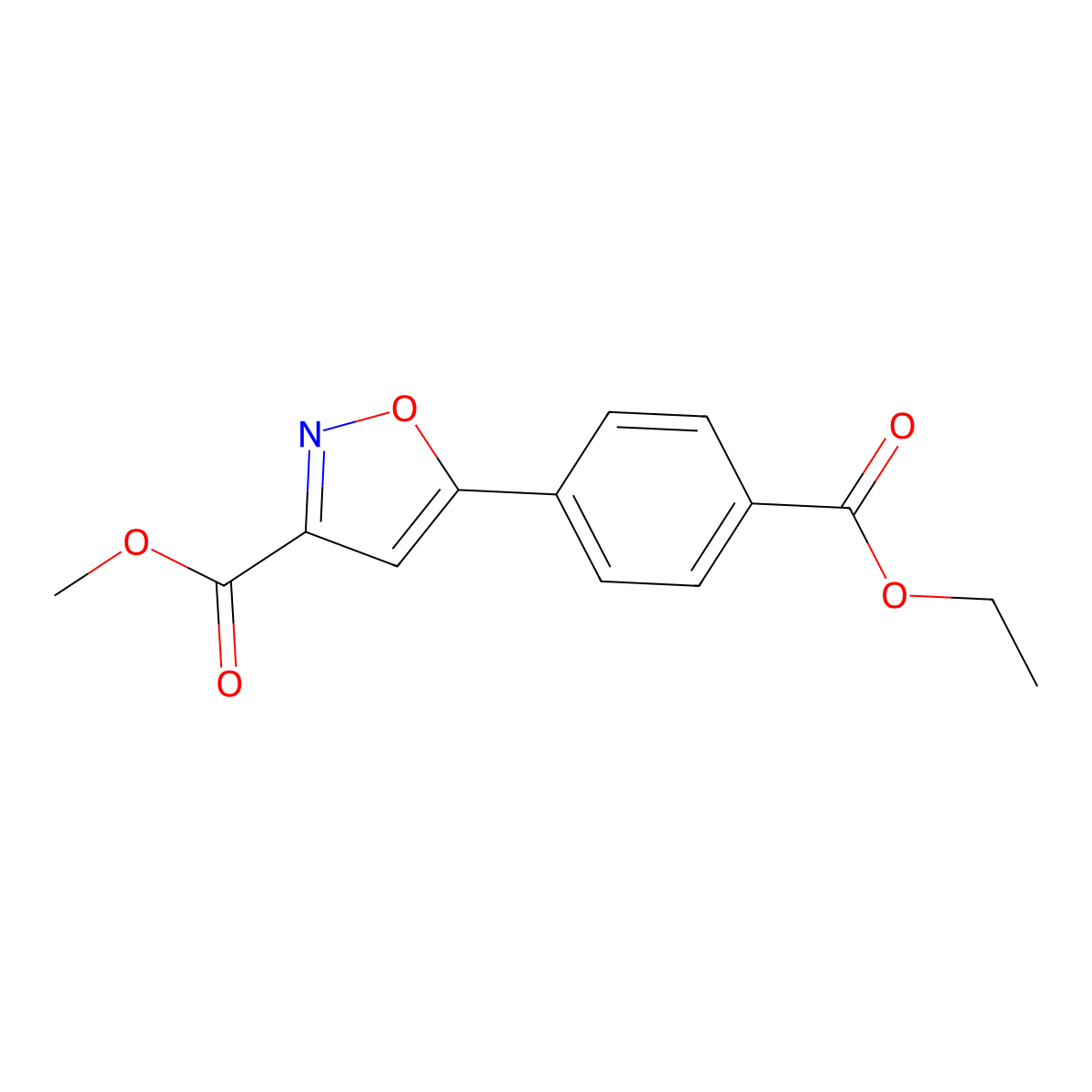 Methyl 5-[4-(Ethoxycarbonyl)phenyl]isoxazole-3-carboxylate molecular structure, CAS 2006277-68-3