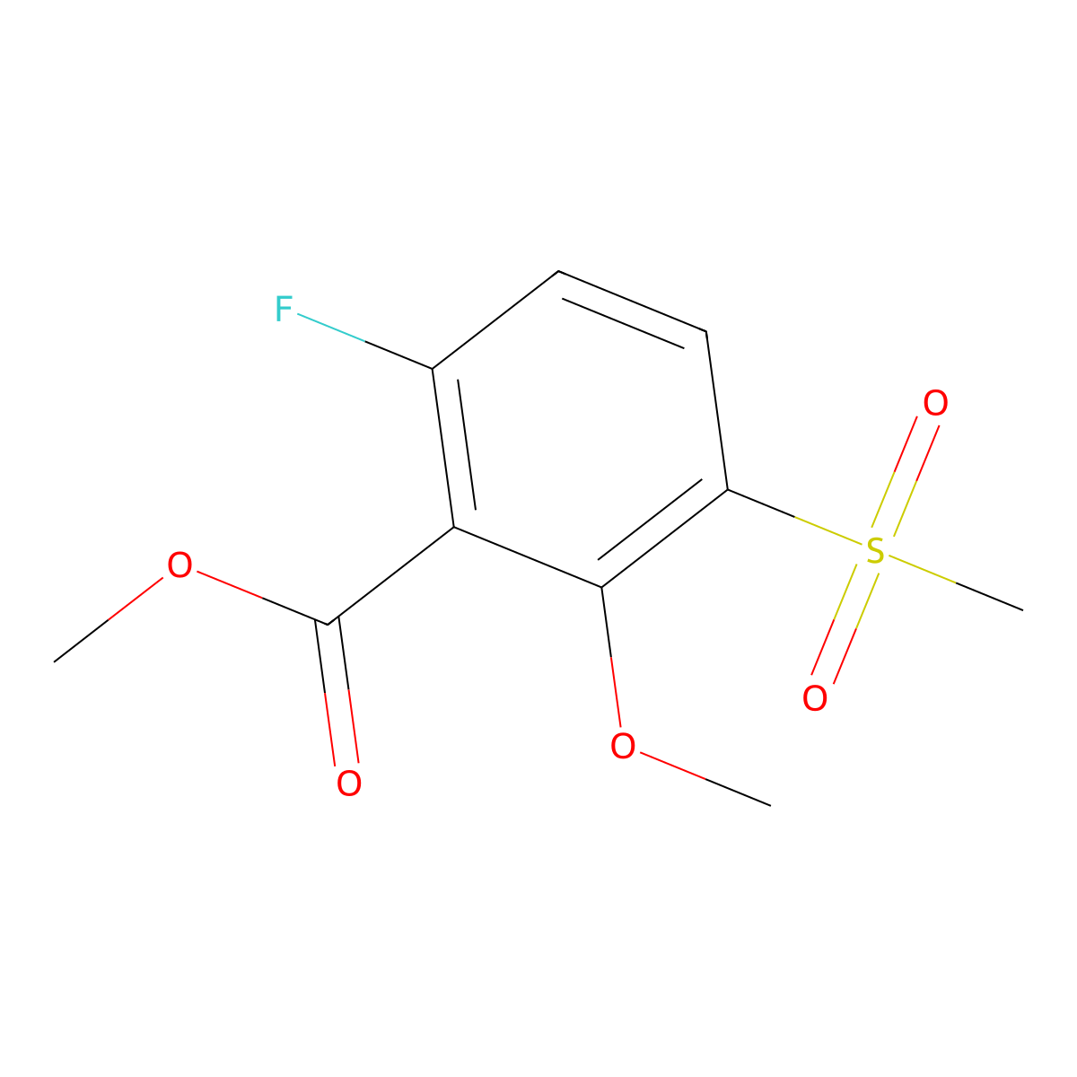 Methyl 6-Fluoro-2-methoxy-3-(methylsulfonyl)benzoate molecular structure, CAS 2006277-70-7