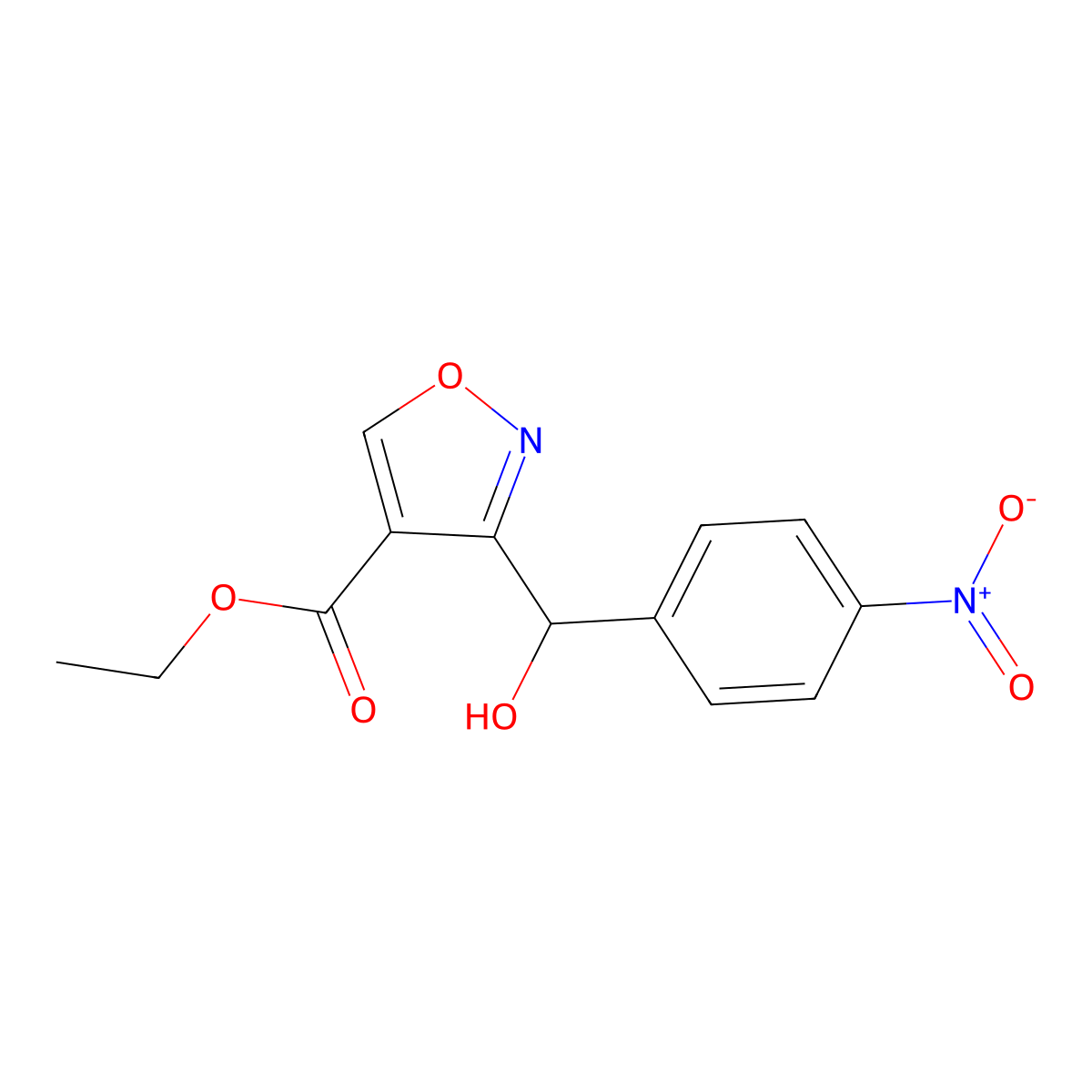 Ethyl 3-[Hydroxy(4-nitrophenyl)methyl]isoxazole-4-carboxylate molecular structure, CAS 2006277-72-9