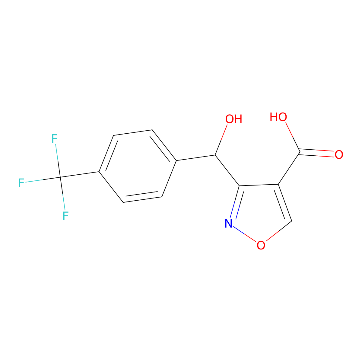 3-[Hydroxy[4-(trifluoromethyl)phenyl]methyl]isoxazole-4-carboxylic Acid molecular structure, CAS 2006277-73-0