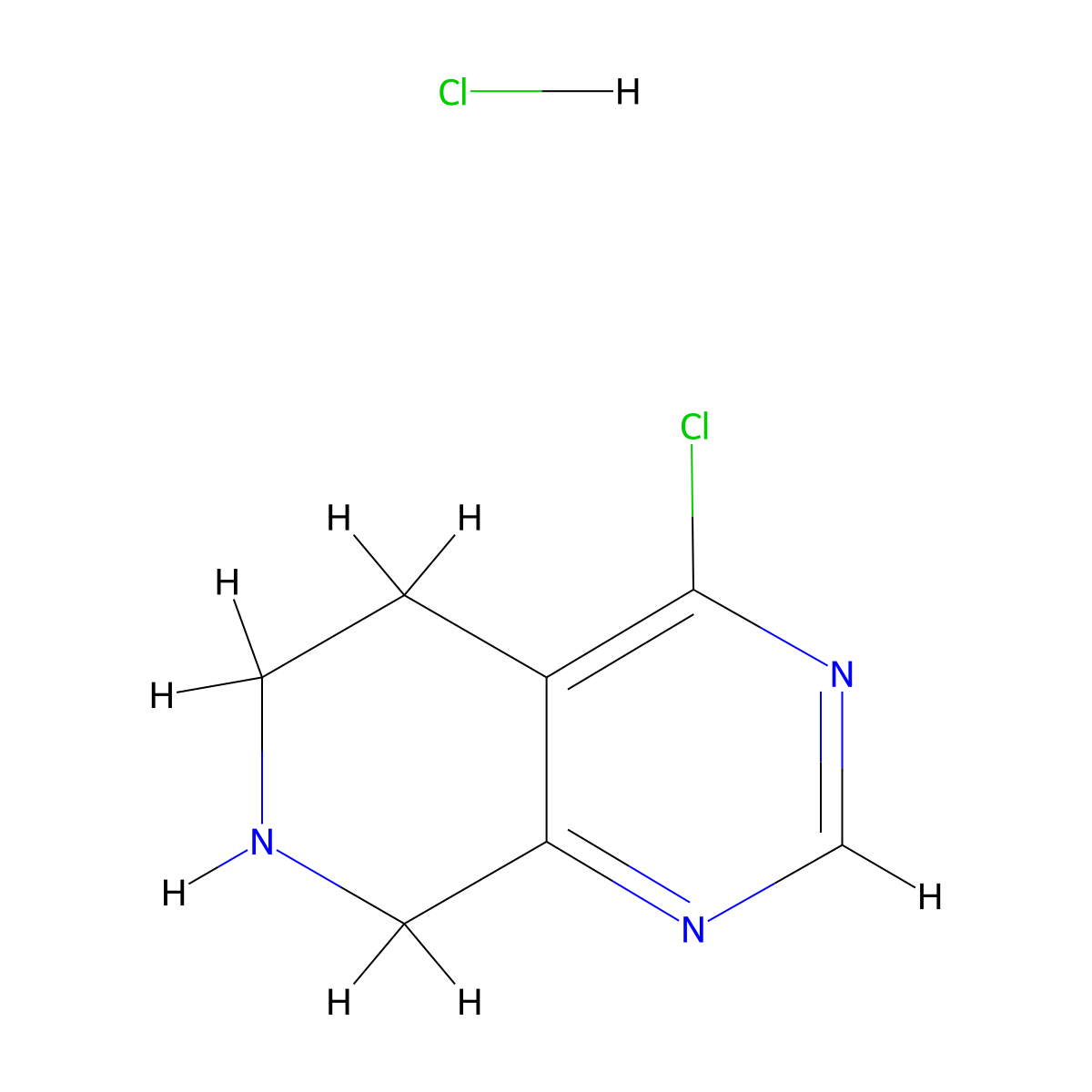 4-Chloro-5,6,7,8-tetrahydropyrido[3,4-d]pyrimidine Hydrochloride molecular structure, CAS 2006277-76-3