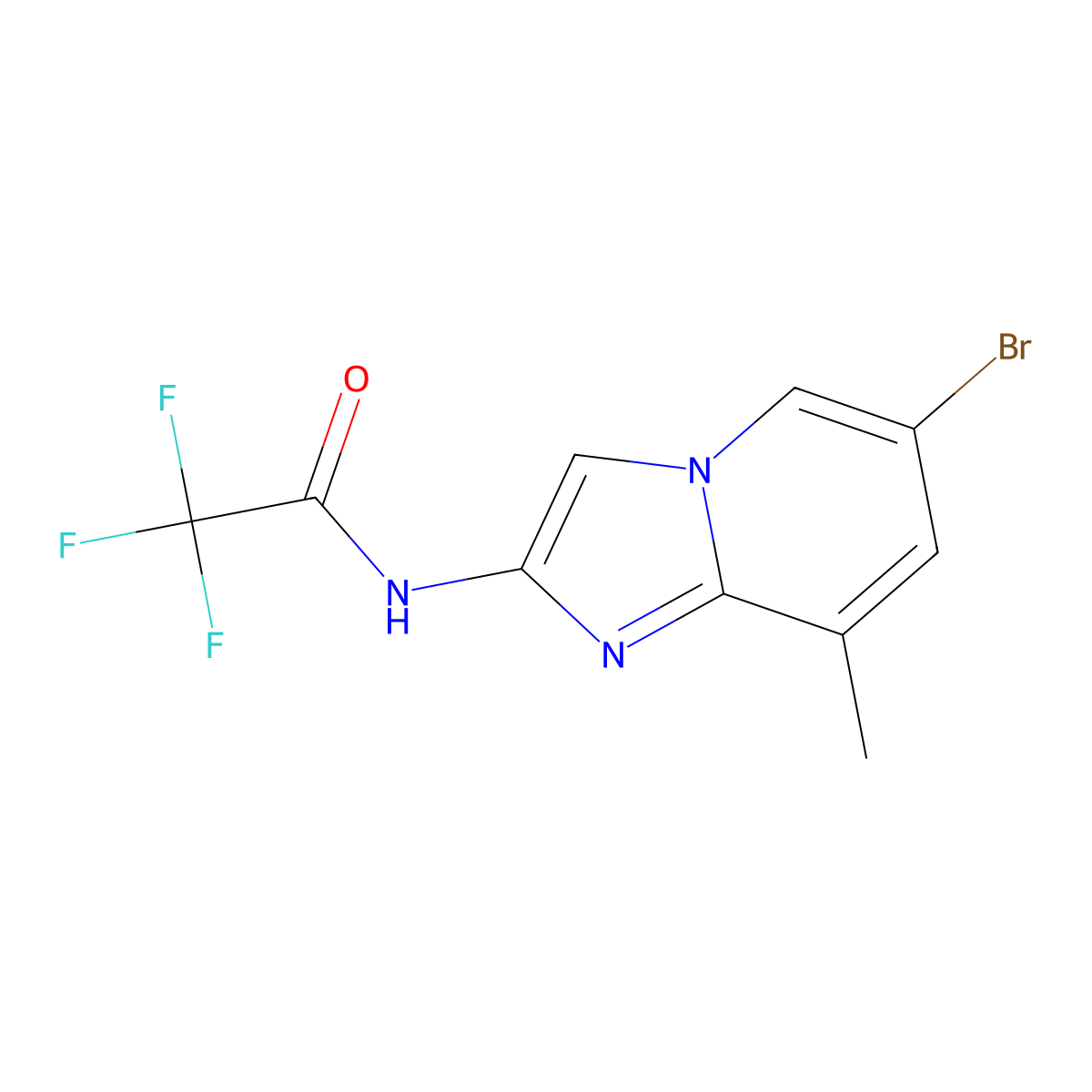 N-(6-Bromo-8-methylimidazo[1,2-a]pyridin-2-yl)-2,2,2-trifluoroacetamide molecular structure, CAS 2006277-80-9
