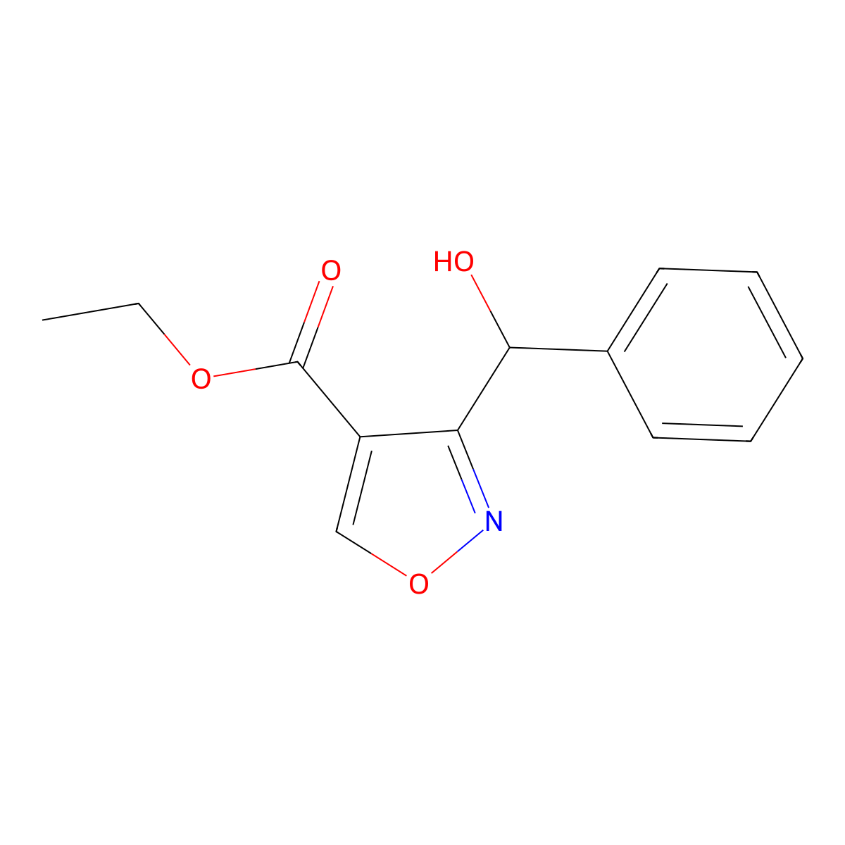Ethyl 3-[Hydroxy(phenyl)methyl]isoxazole-4-carboxylate molecular structure, CAS 2006277-85-4