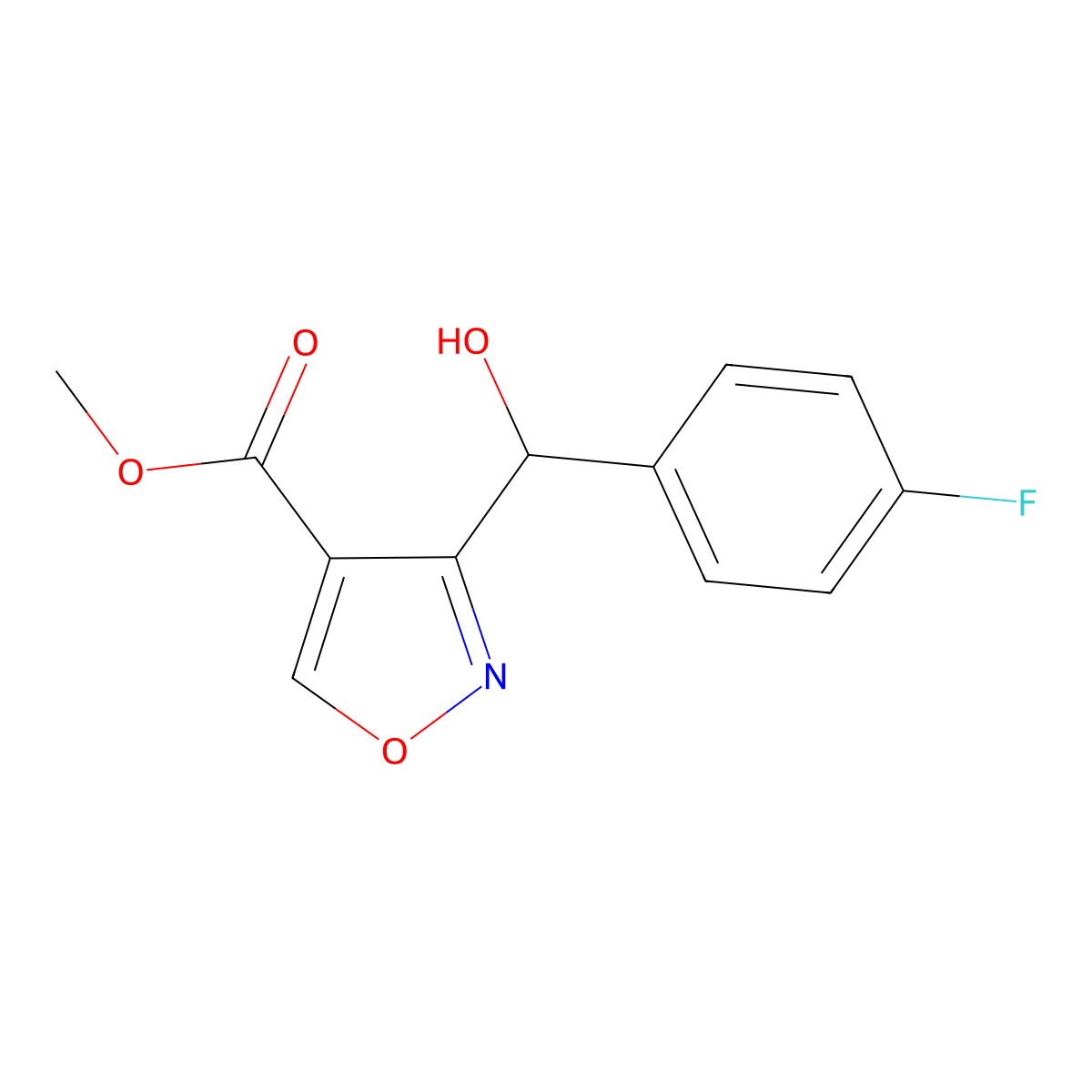 Methyl 3-[(4-Fluorophenyl)(hydroxy)methyl]isoxazole-4-carboxylate molecular structure, CAS 2006277-87-6