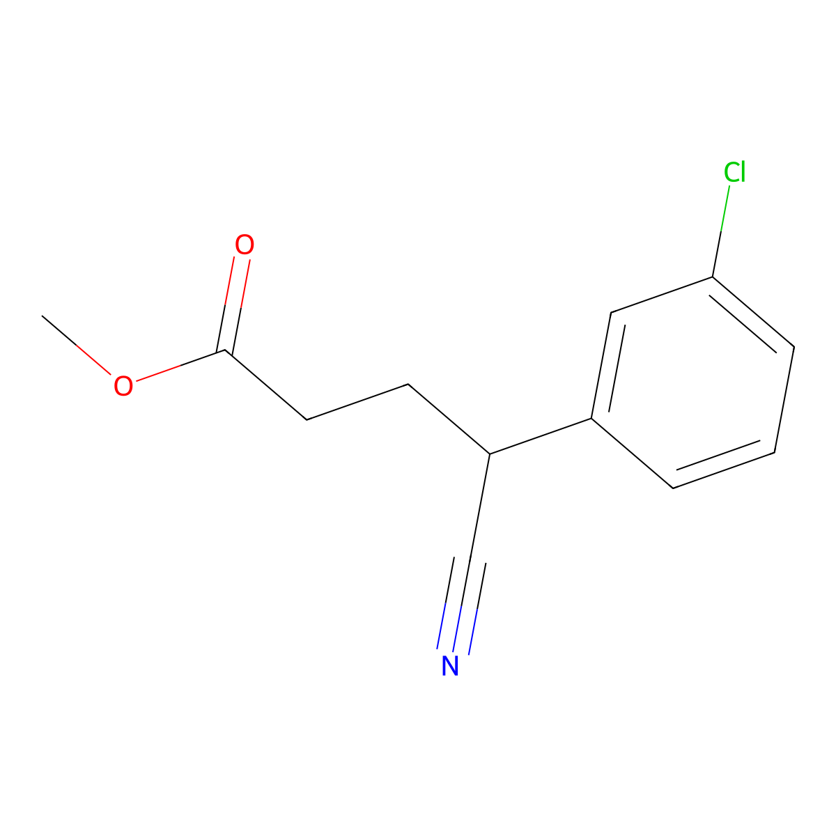 Methyl 4-(3-Chlorophenyl)-4-cyanobutyrate molecular structure, CAS 2006277-88-7