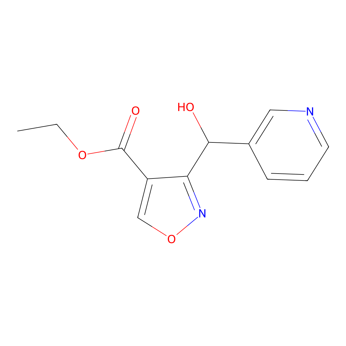 Ethyl 3-[Hydroxy(3-pyridyl)methyl]isoxazole-4-carboxylate molecular structure, CAS 2006277-89-8