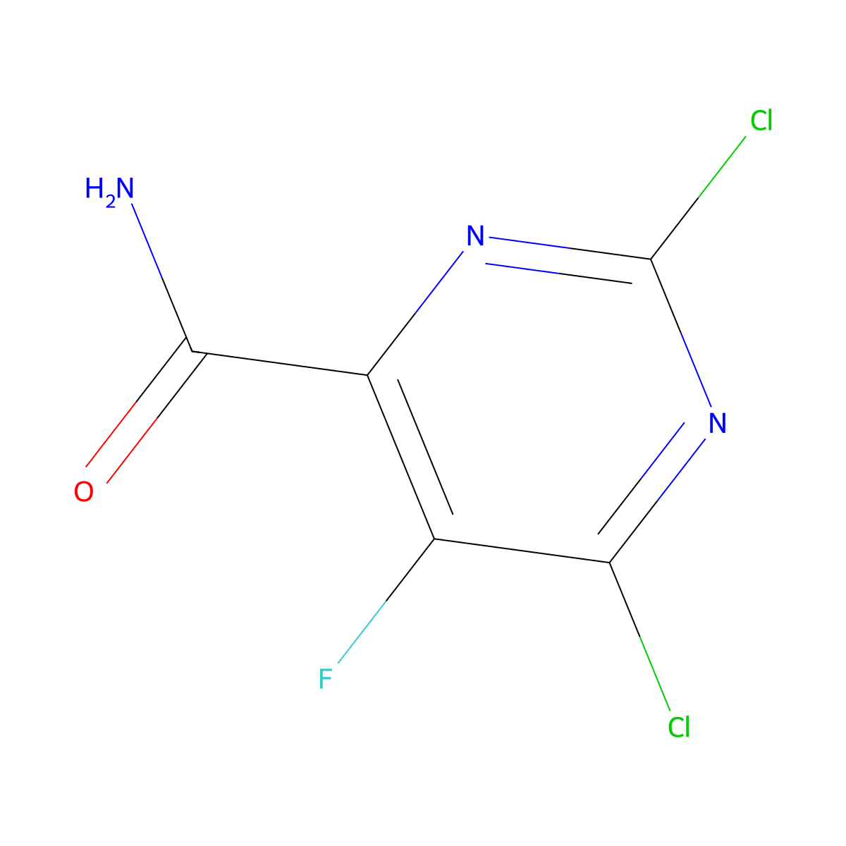 2,6-Dichloro-5-fluoropyrimidine-4-carboxamide molecular structure, CAS 2006277-92-3