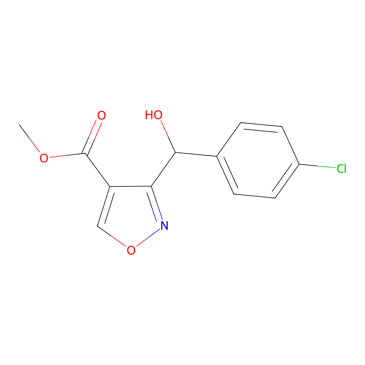 Methyl 3-[(4-Chlorophenyl)(hydroxy)methyl]isoxazole-4-carboxylate molecular structure, CAS 2006277-98-9